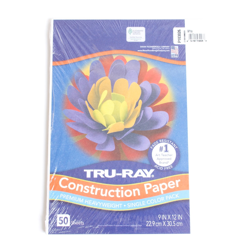 White, Loose Paper, Art & School, 9"x12", Tru-Ray, Construction paper, 710143